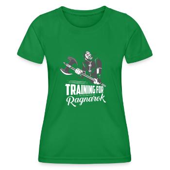 Training For Ragnarok Viking Norse - Frauen Funktions-T-Shirt - Kelly Green - Vorne - AI Model Female 172 dark (172cm)