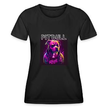 Graffiti Style - Cool Pitbull 3 - Women's Functional T-Shirt - black - Front - AI Model Female 172 light (172cm)