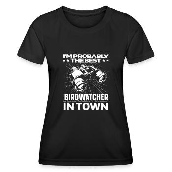 Jumelles ornithologiques - T-shirt sport Femme - noir - Devant - AI Model Female 172 light (172cm)