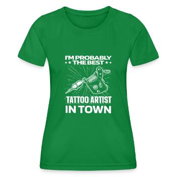 Machine à tatouer - T-shirt sport Femme - vert - Devant - AI Model Female 172 dark (172cm)