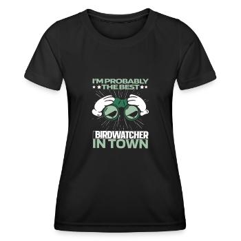 Jumelles ornithologiques - T-shirt sport Femme - noir - Devant - AI Model Female 172 light (172cm)