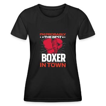 Boxen Boxer Lustig - Frauen Funktions-T-Shirt - Schwarz - Vorne - AI Model Female 172 light (172cm)