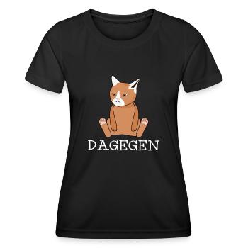 Contre le rejet du chat protestataire nö - T-shirt sport Femme - noir - Devant - AI Model Female 172 light (172cm)