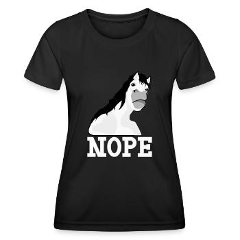 Cheval pas de rejet de protestation non contre - T-shirt sport Femme - noir - Devant - AI Model Female 172 light (172cm)