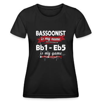 Holzblasinstrument Musik Bassoonist - Frauen Funktions-T-Shirt - Schwarz - Vorne - AI Model Female 172 light (172cm)