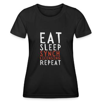 Sync Licensing Music Baby Piano à queue - T-shirt sport Femme - noir - Devant - AI Model Female 172 light (172cm)