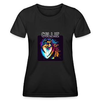 Graffiti Style - Cooler Collie 1 - Women's Functional T-Shirt - black - Front - AI Model Female 172 light (172cm)