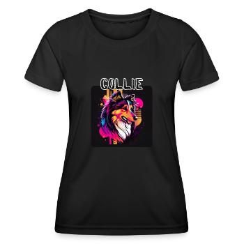 Graffiti Style - Cooler Collie 4 - Women's Functional T-Shirt - black - Front - AI Model Female 172 light (172cm)