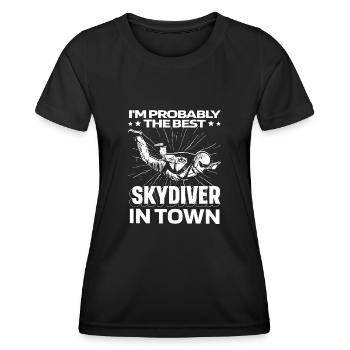 Skydiving Skydiving Funny - Women's Functional T-Shirt - black - Front - AI Model Female 172 light (172cm)