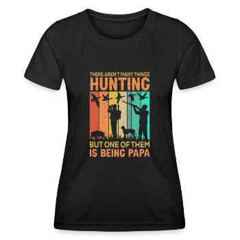 Father and son hunt hunter saying - Women's Functional T-Shirt - black - Front - AI Model Female 172 light (172cm)