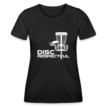 Disc golf Discrespectful Frisbee - Women's Functional T-Shirt - black - Front - AI Model Female 172 light (172cm)
