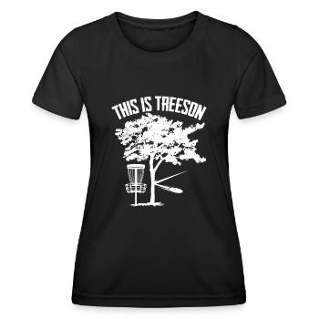 Disc golf Frisbee Tree Disc Golf - T-shirt sport Femme - noir - Devant - AI Model Female 172 light (172cm)