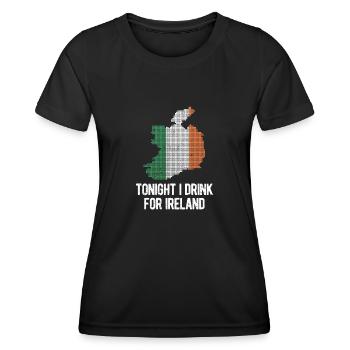 Heute Abend trinke ich für Irland St. Patrick's - Frauen Funktions-T-Shirt - Schwarz - Vorne - AI Model Female 172 light (172cm)