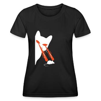 Cat With Laser Eyes - Women's Functional T-Shirt - black - Front - AI Model Female 172 light (172cm)