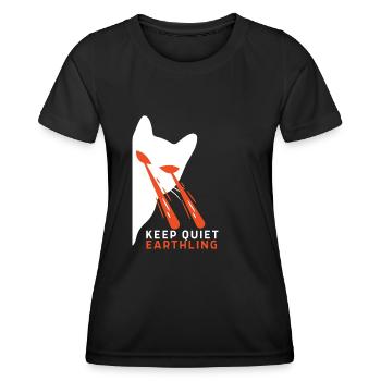 Cat With Laser Eyes - Women's Functional T-Shirt - black - Front - AI Model Female 172 light (172cm)