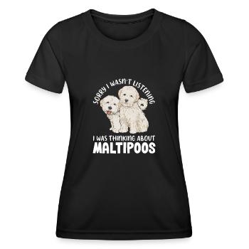 Maltipoo Hund - Frauen Funktions-T-Shirt - Schwarz - Vorne - AI Model Female 172 light (172cm)