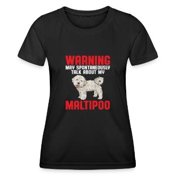 Chien Maltipoo - T-shirt sport Femme - noir - Devant - AI Model Female 172 light (172cm)