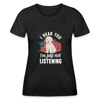 Maltipoo Hund - Frauen Funktions-T-Shirt - Schwarz - Vorne - AI Model Female 172 light (172cm)