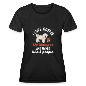 Chien Maltipoo - T-shirt sport Femme - noir - Devant - AI Model Female 172 light (172cm)