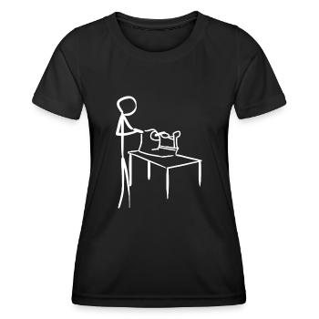 Woodturning Carpenter Lathe Machine - Women's Functional T-Shirt - black - Front - AI Model Female 172 light (172cm)
