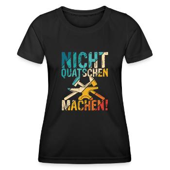 Nicht Quatschen Machen - Spruch Lustig Maler Handw - Frauen Funktions-T-Shirt - Schwarz - Vorne - AI Model Female 172 light (172cm)