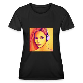 Musiclover, musician Character Design - Frauen Funktions-T-Shirt - Schwarz - Vorne - AI Model Female 172 light (172cm)