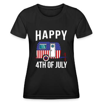 Joyeux 4 juillet - T-shirt sport Femme - noir - Devant - AI Model Female 172 light (172cm)