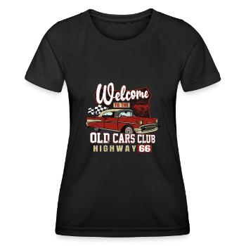 Welcome To The Old Cars Club - Frauen Funktions-T-Shirt - Schwarz - Vorne - AI Model Female 172 light (172cm)