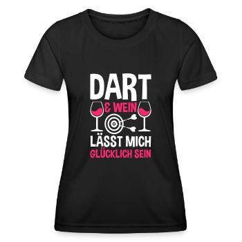 Dart Wein Dartsspieler Darts - Frauen Funktions-T-Shirt - Schwarz - Vorne - AI Model Female 172 light (172cm)