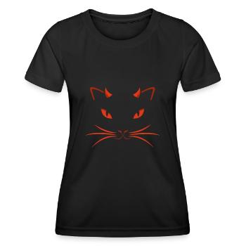 Chat du diable - T-shirt sport Femme - noir - Devant - AI Model Female 172 light (172cm)