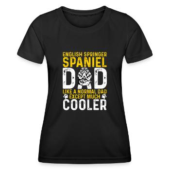 English Springer Spaniel Hund - Frauen Funktions-T-Shirt - Schwarz - Vorne - AI Model Female 172 light (172cm)
