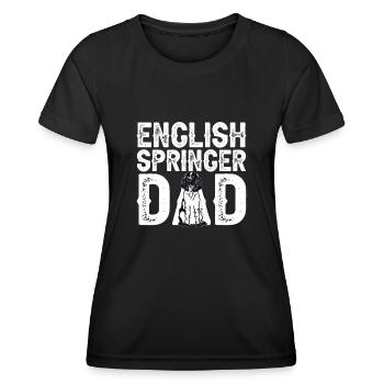 English Springer Spaniel Dog - Women's Functional T-Shirt - black - Front - AI Model Female 172 light (172cm)