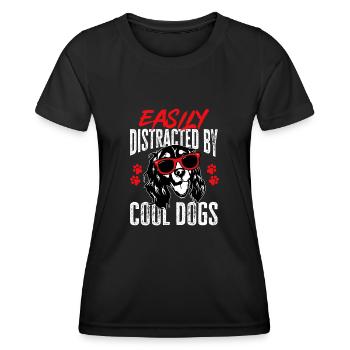 English Springer Spaniel Dog - Women's Functional T-Shirt - black - Front - AI Model Female 172 light (172cm)