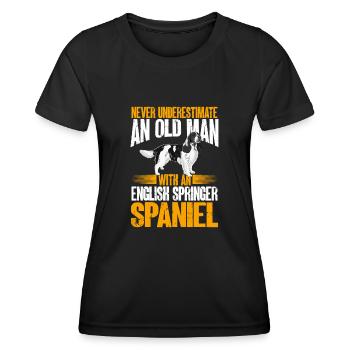 English Springer Spaniel Dog - Women's Functional T-Shirt - black - Front - AI Model Female 172 light (172cm)
