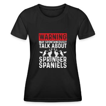 English Springer Spaniel Dog - Women's Functional T-Shirt - black - Front - AI Model Female 172 light (172cm)