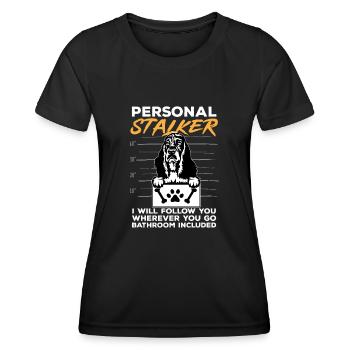 English Springer Spaniel Hund - Frauen Funktions-T-Shirt - Schwarz - Vorne - AI Model Female 172 light (172cm)