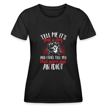 English Springer Spaniel Dog - Women's Functional T-Shirt - black - Front - AI Model Female 172 light (172cm)
