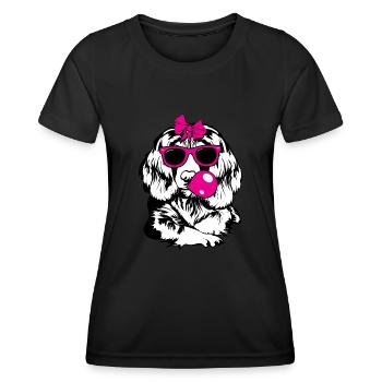 English Springer Spaniel Dog - Women's Functional T-Shirt - black - Front - AI Model Female 172 light (172cm)