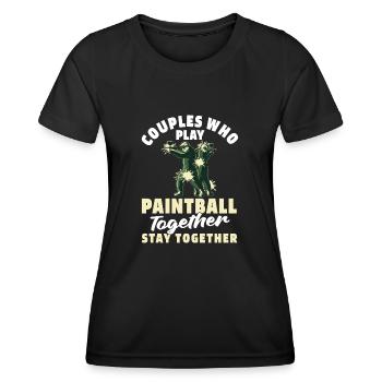 Paintball Couple - T-shirt sport Femme - noir - Devant - AI Model Female 172 light (172cm)