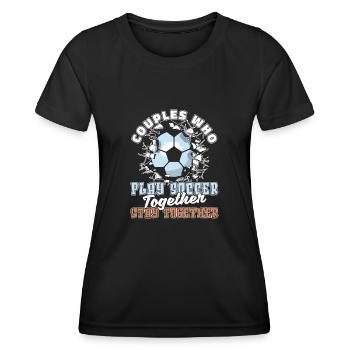 Football Footballer Couple - Women's Functional T-Shirt - black - Front - AI Model Female 172 light (172cm)