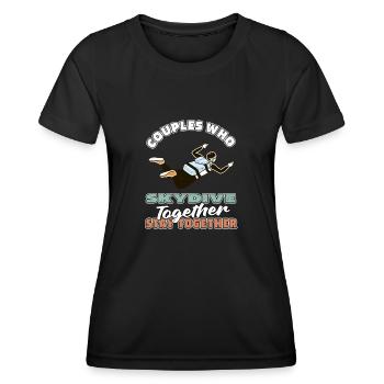 Skydiving Skydiving Pair - Women's Functional T-Shirt - black - Front - AI Model Female 172 light (172cm)
