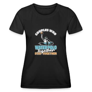 Wasserball Wasserballer Paar - Frauen Funktions-T-Shirt - Schwarz - Vorne - AI Model Female 172 light (172cm)