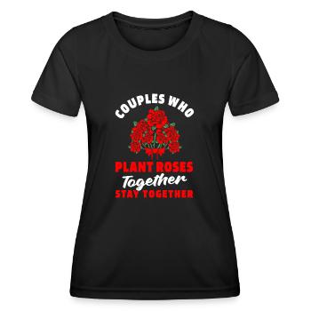 Paire de roses - T-shirt sport Femme - noir - Devant - AI Model Female 172 light (172cm)