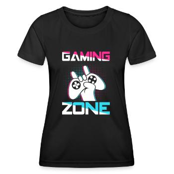 Gaming zone - Frauen Funktions-T-Shirt - Schwarz - Vorne - AI Model Female 172 light (172cm)