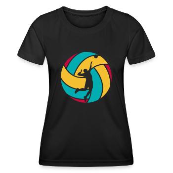 Volleyball retro ball volleyball joueur de volleyball - T-shirt sport Femme - noir - Devant - AI Model Female 172 light (172cm)