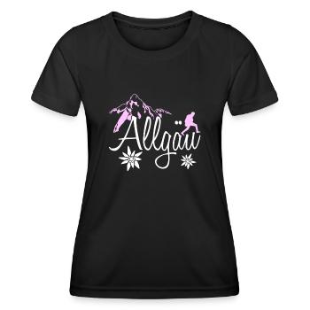 Allgäu Wandern Berge Alpen Allgäuer - Frauen Funktions-T-Shirt - Schwarz - Vorne - AI Model Female 172 light (172cm)