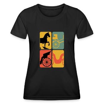 Kutsche Pferdekutsche Fuhrmann Kutscher - Frauen Funktions-T-Shirt - Schwarz - Vorne - AI Model Female 172 light (172cm)