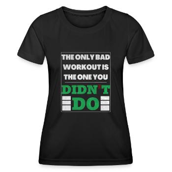 Fitness and Health Goals with Determination - Women's Functional T-Shirt - black - Front - AI Model Female 172 light (172cm)