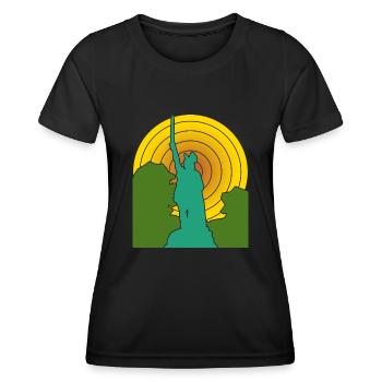 Hermannsdenkmal retro Detmold - Frauen Funktions-T-Shirt - Schwarz - Vorne - AI Model Female 172 light (172cm)