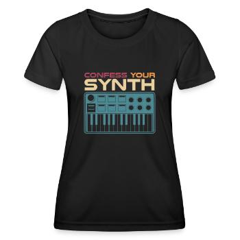 Synthesizer Synth Joke Synthesizers - Women's Functional T-Shirt - black - Front - AI Model Female 172 light (172cm)